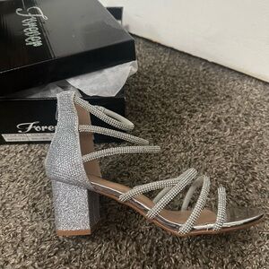 Forever Shimmering Silver Strappy Heels